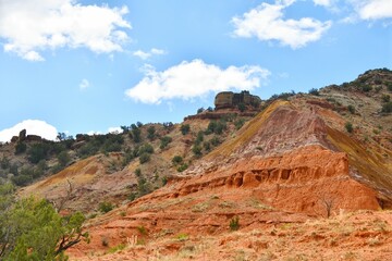The Juniper-Sunflower-Roho trails on a sunny day in Palo Duro Canyon State Park, Texas, USA