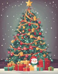 christmas tree with gifts