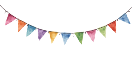 Bunting Illustration on Transparent Background (PNG).