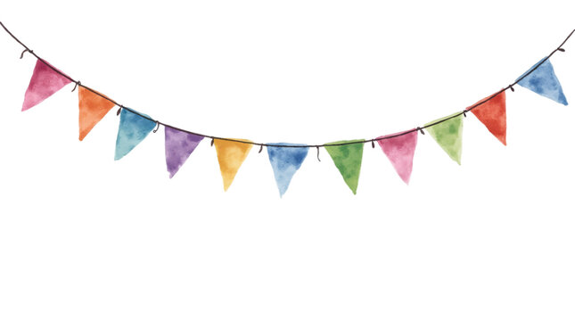 Bunting Illustration on Transparent Background (PNG).