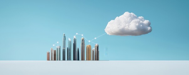 Fototapeta premium Exploring the future of urban infrastructure cityscapes enhanced by cloud connectivity trends