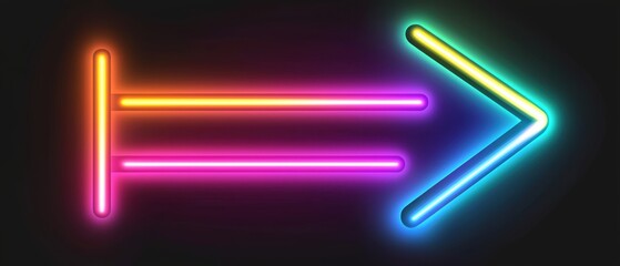 Glowing arrow with colorful light streaks, speed and motion theme, futuristic digital design on dark background