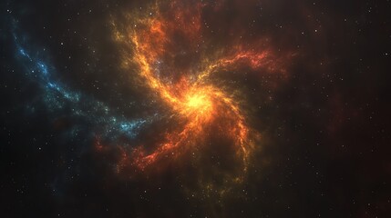 Obraz premium Vivid cosmic swirl of colorful gases and stars in space, showcasing the beauty of the universe.