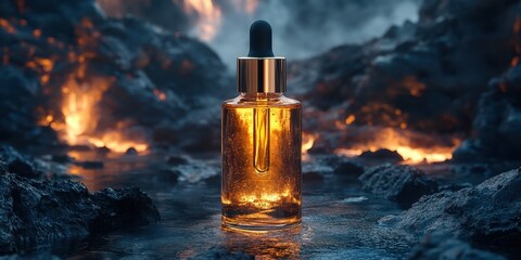 Face oil dropper bottle Commercial poster Product pho