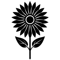 Sunflower Vector Silhouette.