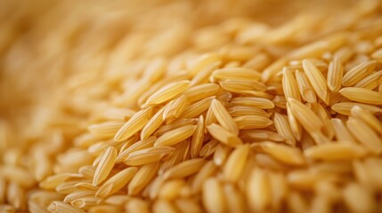 Closeup of Uncooked Brown Rice Grains