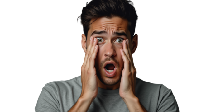  Man in Shock on Transparent Background (PNG).