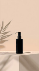 A minimalist beauty product set on a pastel background with clean lines, great for beauty brands.


