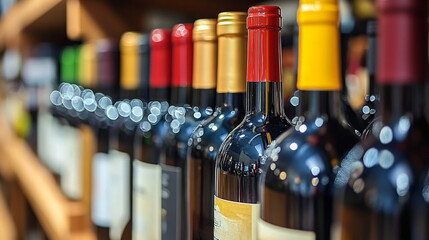 Dimly lit wine cellar filled with rustic wooden shelves holding an array of vintage wine bottles. The warm ambiance and organized chaos evoke a sense of tradition, luxury, and history