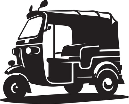 motor rickshaw icon silhouette design vector art illustration