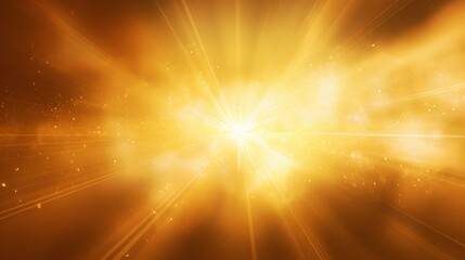 Abstract Golden Light Explosion with Radiance Effects