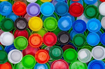 colorful plastic bottle caps background