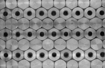 Metal hexagon washers background