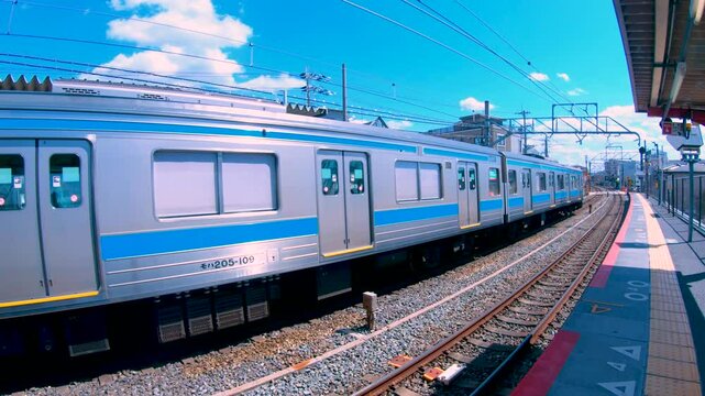 train departure from the station - Japanese TER