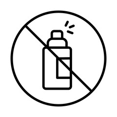 Preservatives Free Icon – Bottle with Cross, Representing Freshness, Purity, and Preservative-Free Products