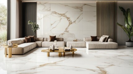 Artistic marble design featuring sleek gold trim, elegance in minimalism, set against white.