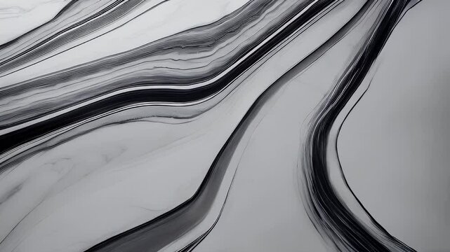 Abstract liquid marble texture in shades of gray, smooth and wavy, reminiscent of polished stone, minimalistic and artistic.