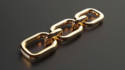 Obraz premium a gleaming golden link representing strength and unity in 3d design. generative ai