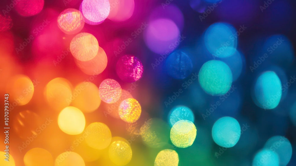Poster colorful bokeh lights creating a vibrant and dreamy atmosphere.
