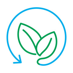 Organic Icon – Circular Leaf, Representing Non-GMO, Chemical-Free, and Pure Agriculture