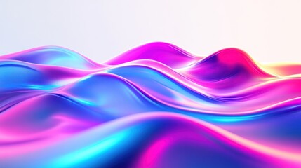 Colorful neon spectrum with flowing energy waves, dynamic light pattern on a white background.