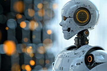 Fototapeta premium AI chatbots shown in action, chatting and operating within the framework of a computer system