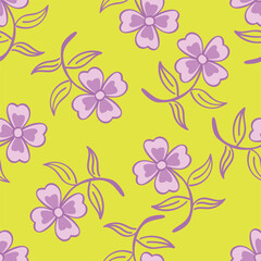 Vector illustration of a seamless floral pattern with spring flowers. Lovely floral background in sweet colors