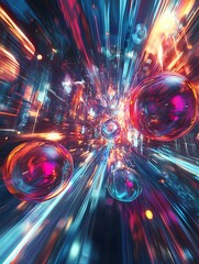 VR the multiverse, Dynamic Immersive Multiverse Concept with Vibrant Colors