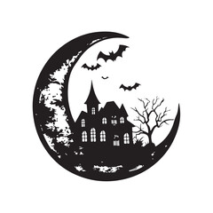 halloween background with house and pumpkin