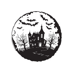 Halloween house with bats