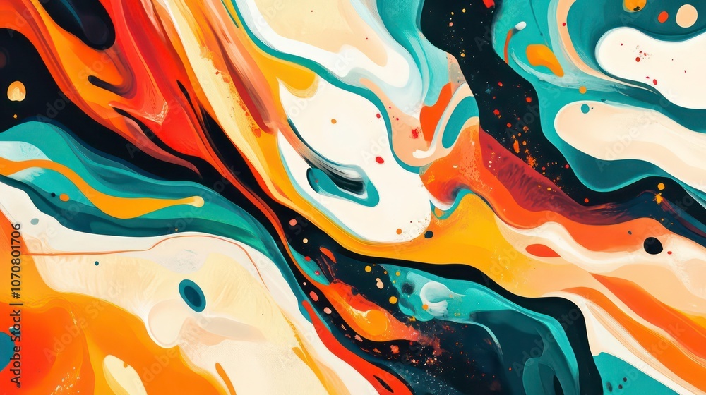 Poster Abstract swirling patterns in warm and cool tones create a vibrant visual experience.