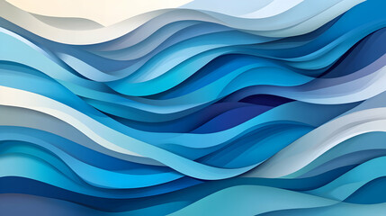 Fototapeta premium Abstract wavy background with blue, white, and light blue shades.