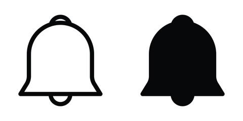 notification bell icons vector isolated on white
