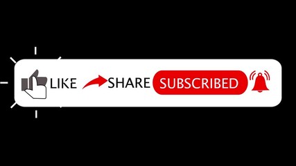 Social media subscribe animation baton. Subscribe, Reminder and Like Button - 4K Stock animation  Video.