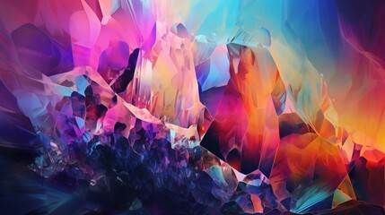 Vibrant Abstract 3D Crystal Landscape