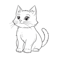 Obraz premium Cute Cat Line Art Illustrations for Coloring and Creative Fun