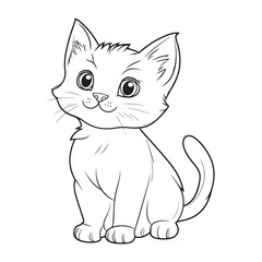 Obraz premium Cute Cat Line Art Illustrations for Coloring and Creative Fun