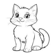 Cute Cat Line Art Illustrations for Coloring and Creative Fun
