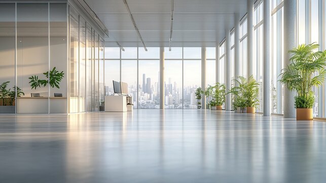 Abstract Blurry Office Interior Background