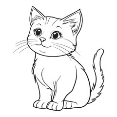 Obraz premium Cute Cat Line Art Illustrations for Coloring and Creative Fun