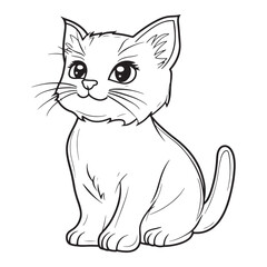 Obraz premium Cute Cat Line Art Illustrations for Coloring and Creative Fun