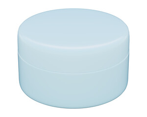 
a simple clean beveled cylindrical isolated White container in a cool environment with subtle warm highlights angled view