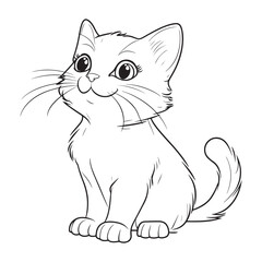 Cute Cat Line Art Illustrations for Coloring and Creative Fun