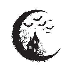 halloween background with house