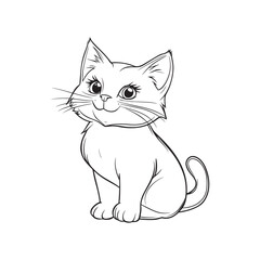 Cute Cat Line Art Illustrations for Coloring and Creative Fun
