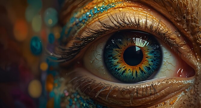 Monster ayes, frictional animal eyes close up