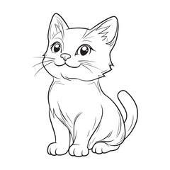 Obraz premium Cute Cat Line Art Illustrations for Coloring and Creative Fun