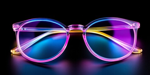 Explore the luminous neon circle frame with a vibrant gradient on a dark background for tech designs