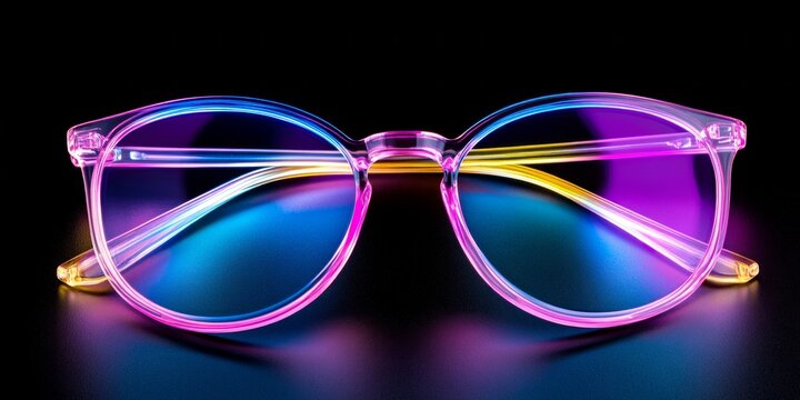 Explore the luminous neon circle frame with a vibrant gradient on a dark background for tech designs