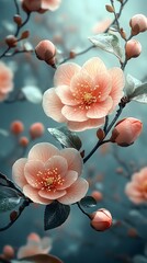 Delicate Floral Artwork with Finely Crafted Petals and Exquisite Design